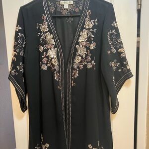 Coldwater creek size s Black Floral Embroidered Women's.